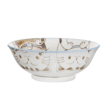 MORITOKU碗/碟/盤】moritoku 水晶貓家用陶瓷卡通餐具日式創意拉面碗藍色 .